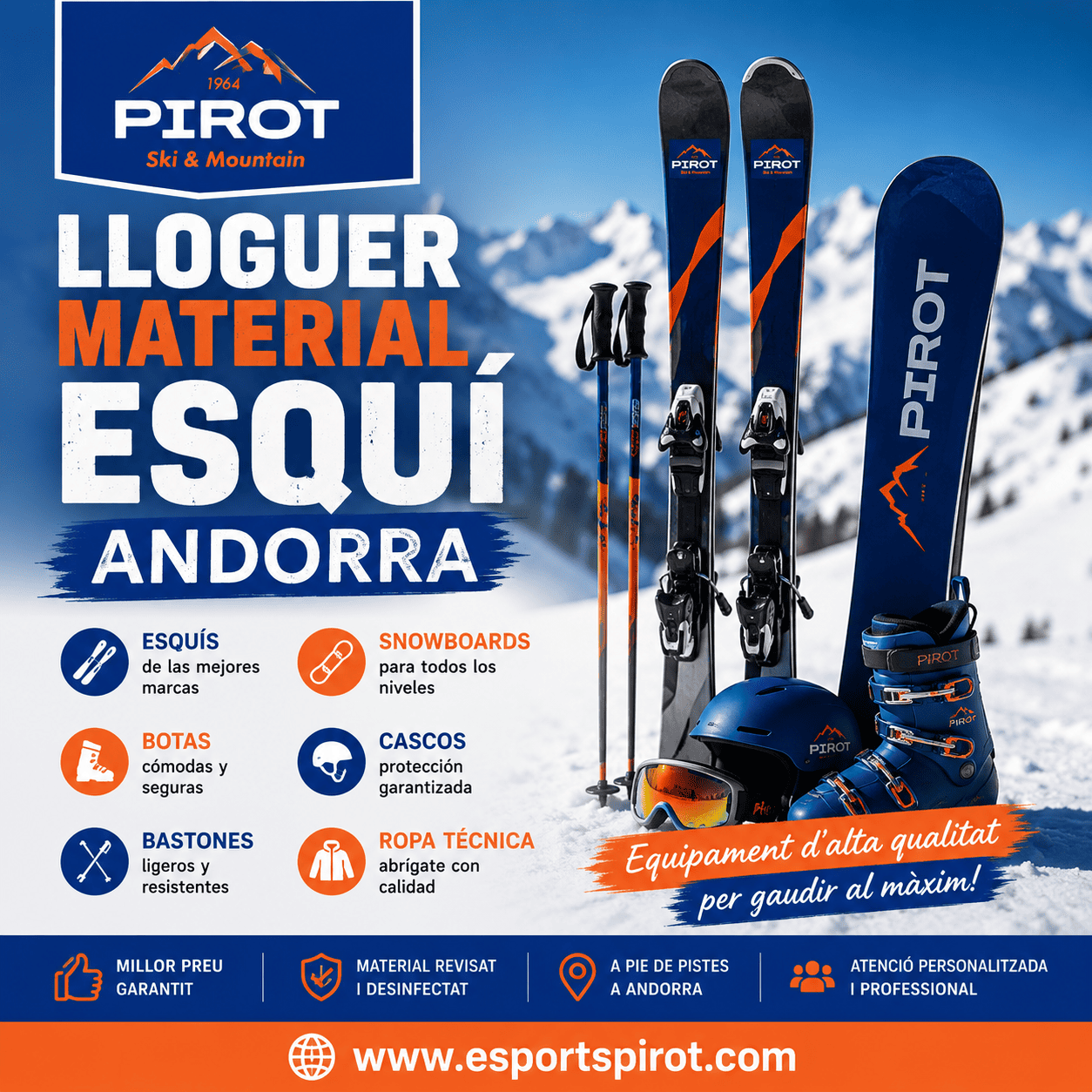 Reserva el Teu Lloguer Material Esqui Andorra amb Esports Pirot
